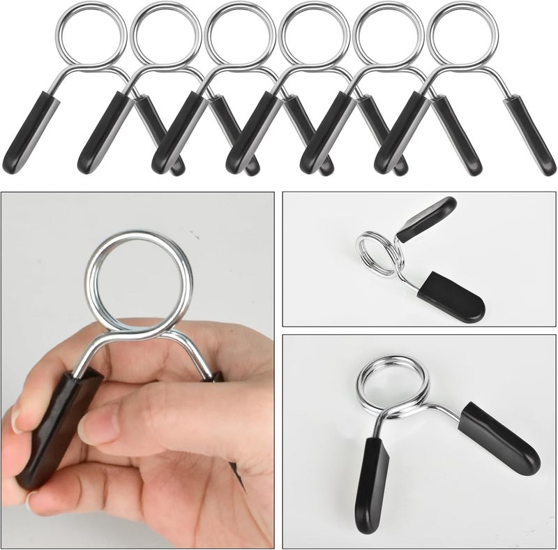 AccEncyc Spring Clip Collars 1 Inch Olympic Barbell Clamps Dumbbell Clips Weight Bar Clips for Weightlifting, Powerlifting, Strength Training - Image 5